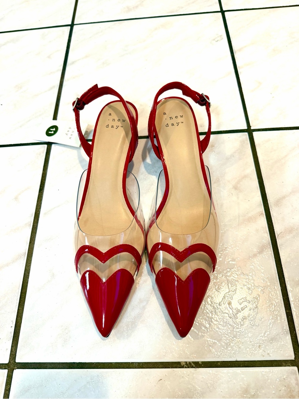 Red Heart Slingback Pumps